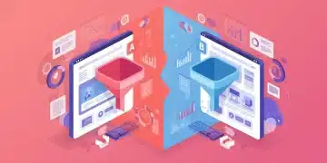 Digital illustration of A/B testing in e-commerce with big data analytics