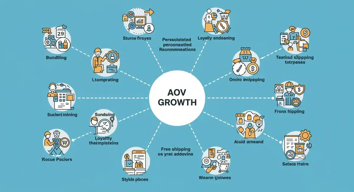 Infographic detailing strategies for increasing average order value in e-commerce