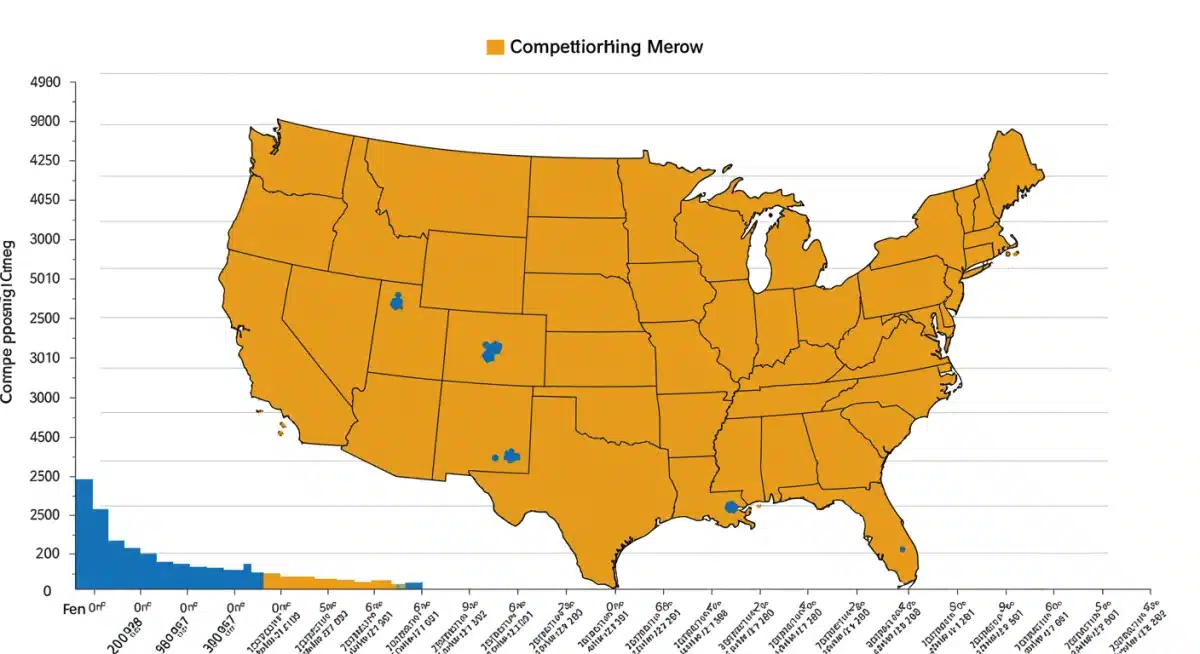 Heatmap chart showing competitor pricing data across US regions