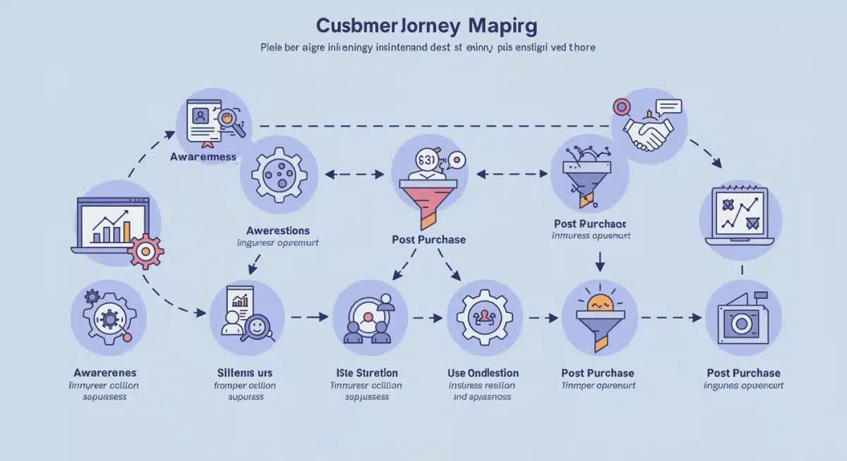 Customer journey map with data touchpoints