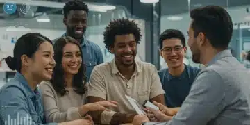 Customer and seller engaging positively in a modern retail environment, symbolizing strong customer retention in 2025.