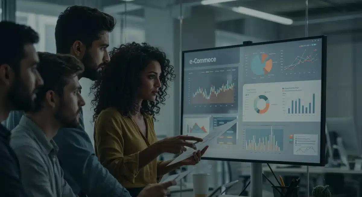Team analyzing e-commerce data for strategic decision-making and profit optimization