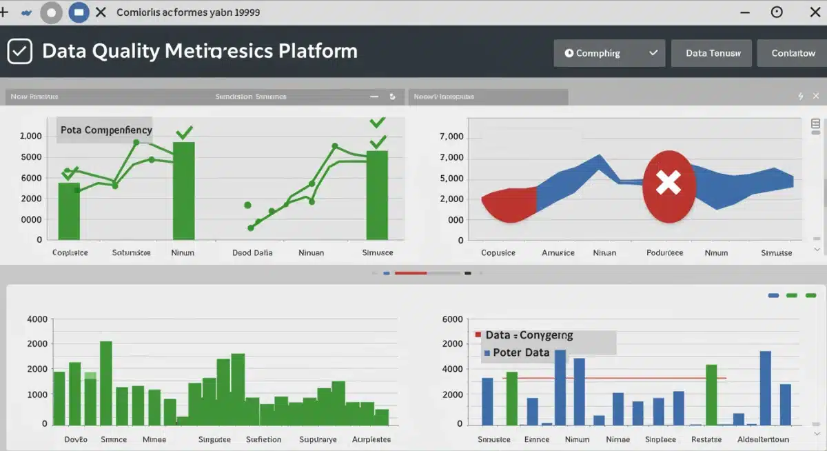 Dashboard displaying e-commerce data quality metrics and improvements