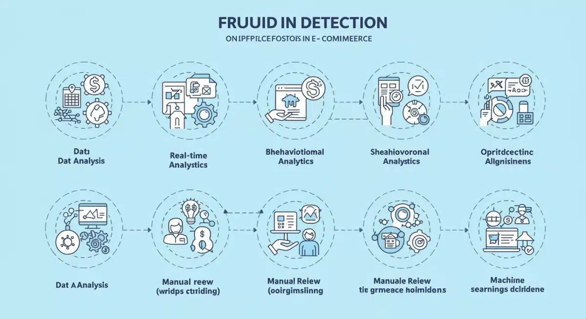 Infographic illustrating five key fraud detection steps for e-commerce