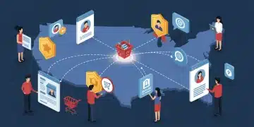 Illustration of e-commerce customer journey with loyalty and personalization elements