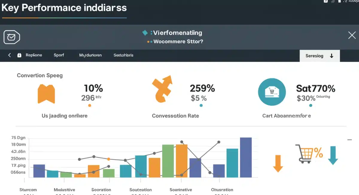 Infographic illustrating key e-commerce KPIs and performance improvements from WooCommerce 8.0.