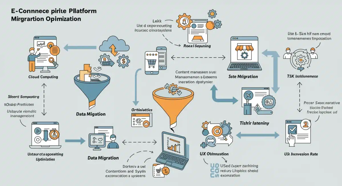 Infographic detailing e-commerce platform migration and optimization strategies