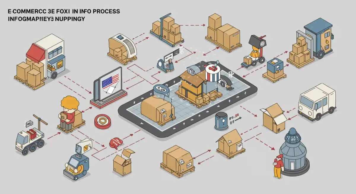 Streamlined e-commerce supply chain infographic
