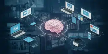 Headless CMS architecture connecting diverse e-commerce front-ends for enhanced customer experience in the US market.