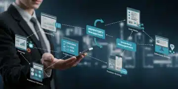 Integrated inventory management platforms showing data flow and reduced stockouts.