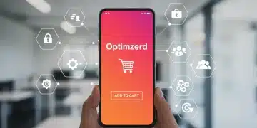 Optimized mobile e-commerce interface on a smartphone screen, showcasing a seamless shopping experience.