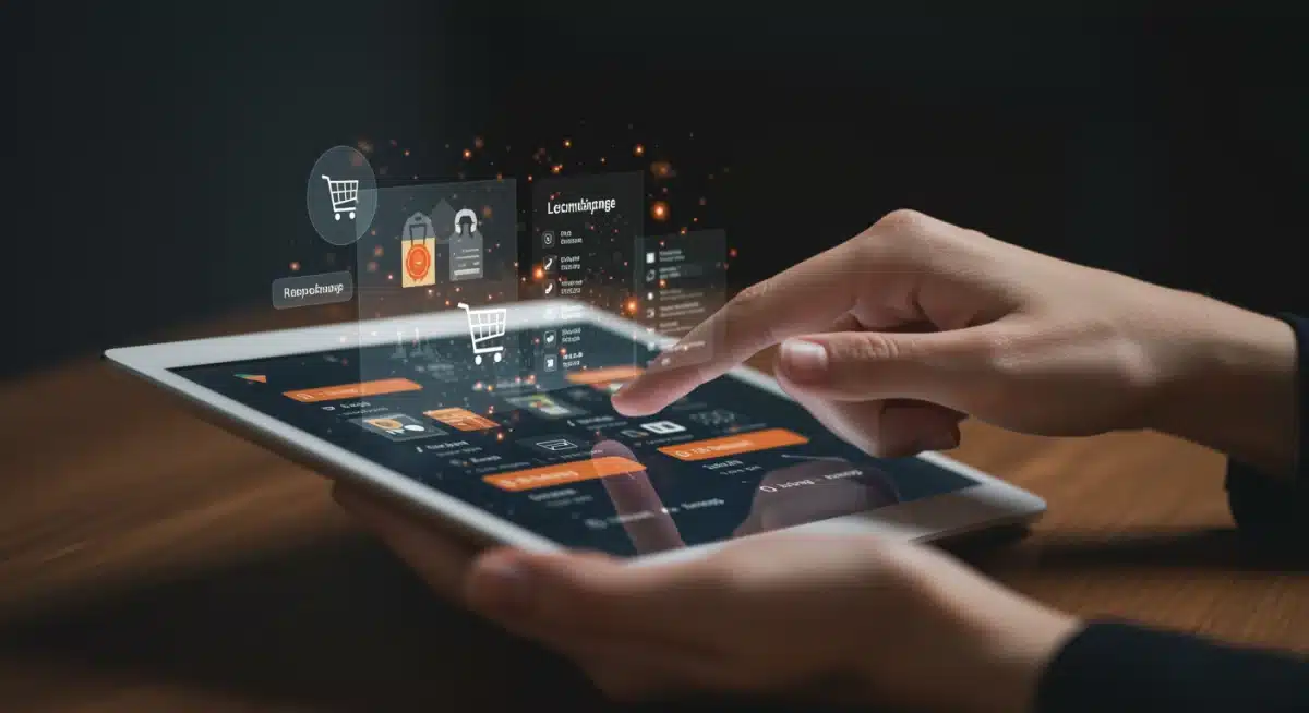Optimized e-commerce platform interface on a tablet for enhanced user experience