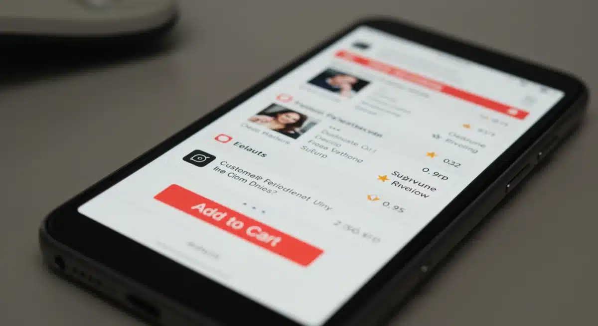 Optimized product listing on a smartphone screen showing clear images and user reviews