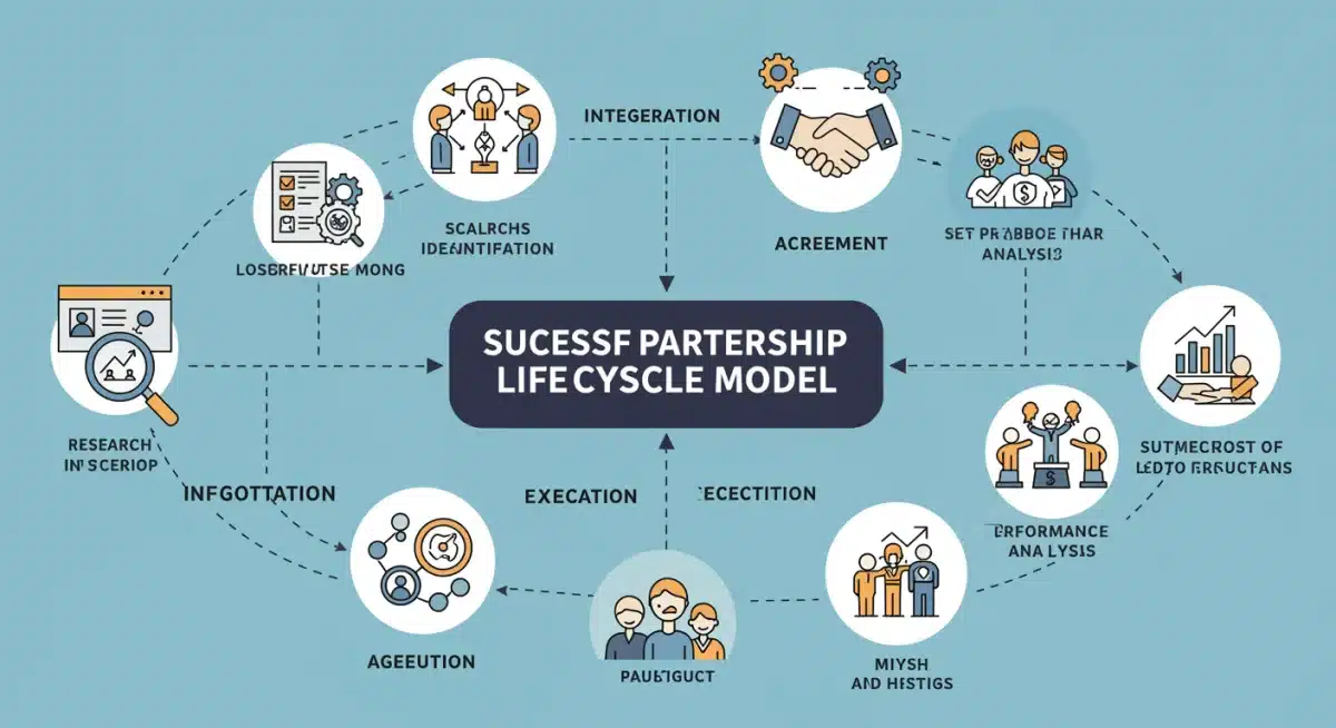 Infographic detailing the strategic partnership lifecycle for e-commerce growth