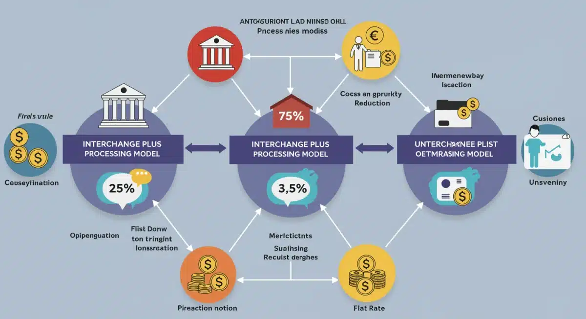 Infographic illustrating payment processing models and fee reduction strategies