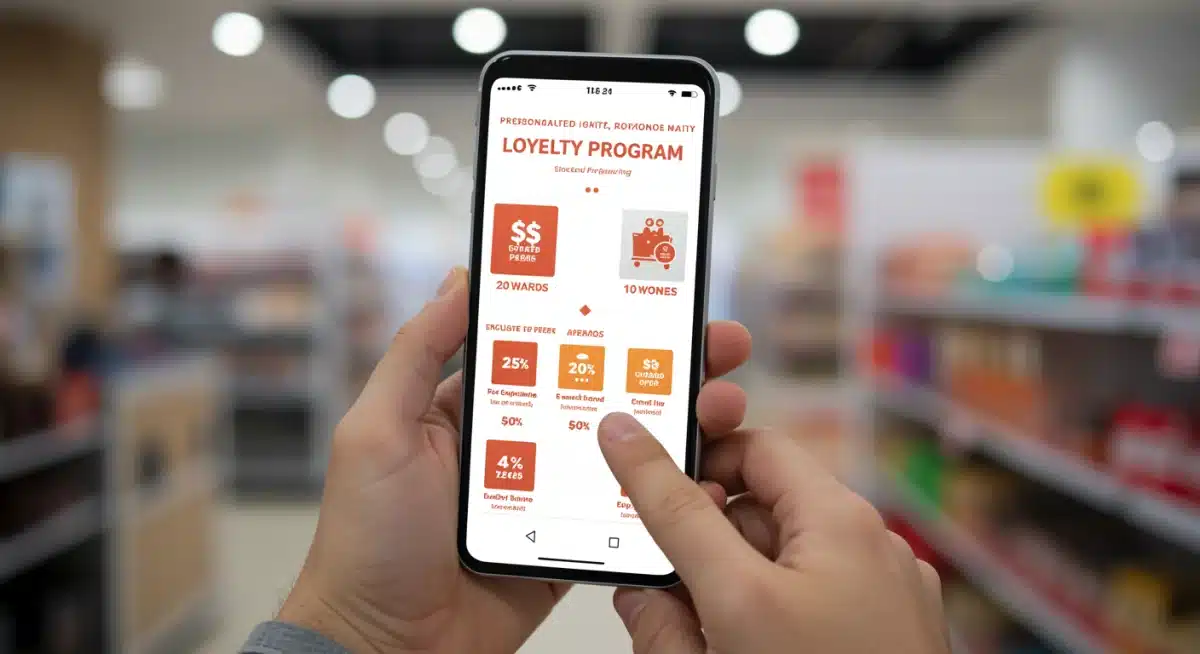 Smartphone displaying a personalized e-commerce loyalty program