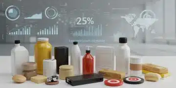 Strategic product line expansion with diverse products and growth charts.