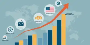 Growth chart with subscription service icons indicating revenue increase in the US market.