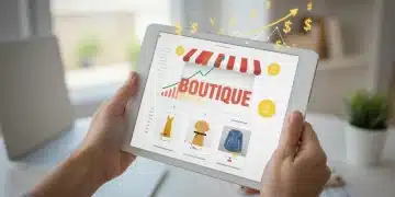 Tablet displaying a successful online boutique, symbolizing growth and digital commerce achievement.